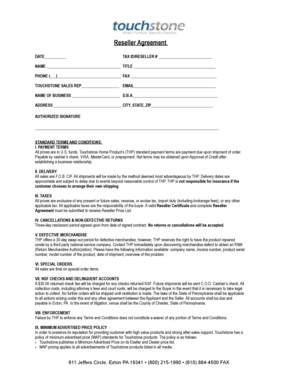 Reseller Agreement Template