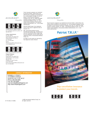 Patriot T.R.I.P. Trip Cancellation Insurance Application