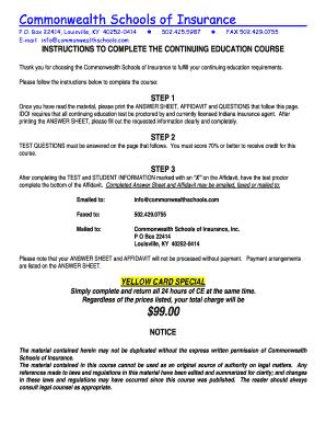 Indiana Insurance Continuing Education Course