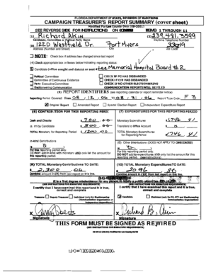 Florida Campaign Treasurer's Report