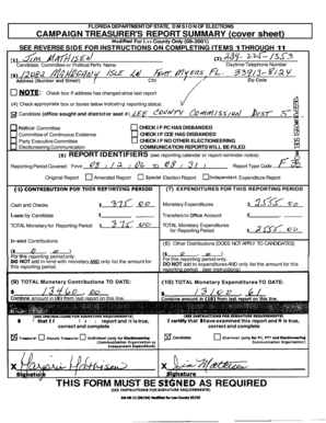 Florida Campaign Treasurer's Report