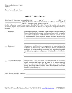 Security Agreement Template