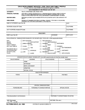 Child and Family Profile Form