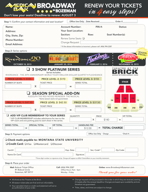 Montana State University Ticket Renewal Form