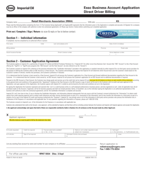 Esso Business Account Application