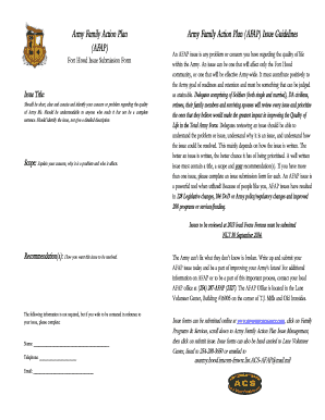 Army Family Action Plan Issue Submission Form