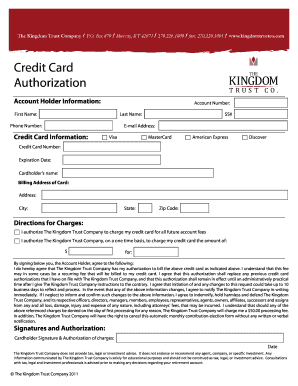 Credit Card Authorization Form