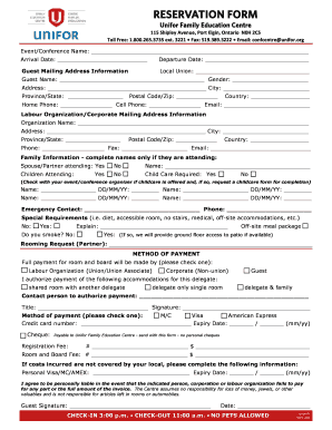 Unifor Women's Conference Registration Form