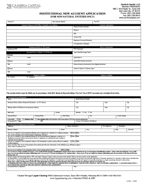 Institutional New Account Application