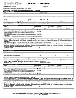 Authorized Person Form