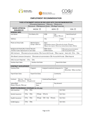 Employment Recommendation Form