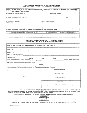 Notarized Proof of Identification