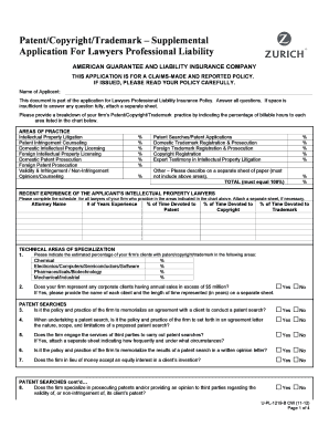 Lawyers Professional Liability Insurance Application