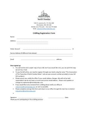 E-Billing Registration Form