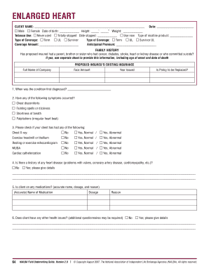 Enlarged Heart Insurance Application