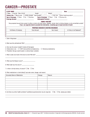 Prostate Cancer Insurance Application