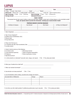Lupus Underwriting Application Form