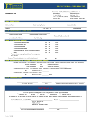 IRA Transfer/Rollover Request Form