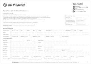 Website Proposal Form - myhealth Medisure Prime Insurance