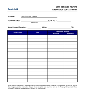 Emergency Contact Form