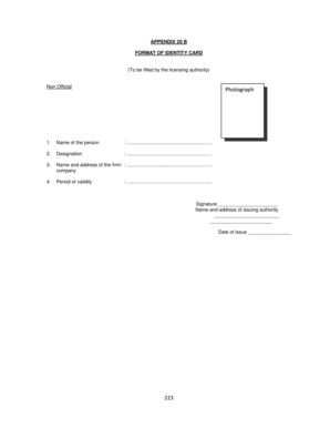 Identity Card Application Form