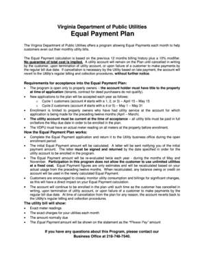 Virginia Equal Payment Plan Application