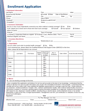 Employee Health Insurance Enrollment Form