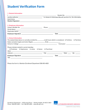 Student Verification Form
