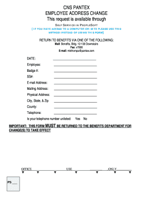 Employee Address Change Form