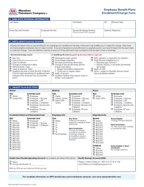 Employee Benefit Plans Enrollment Change Form