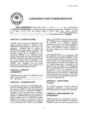 Vendor Services Agreement