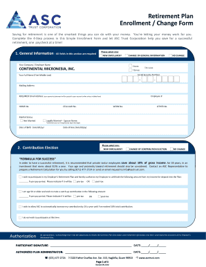 Retirement Plan Enrollment Form