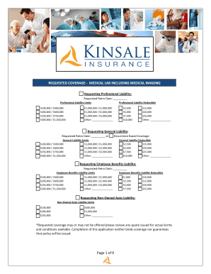 Medical Lab and Imaging Insurance Application