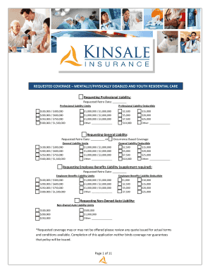 Mentally/Physically Disabled and Youth Residential Care Application