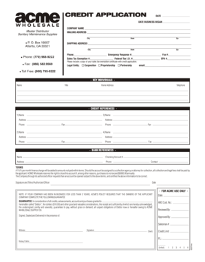 Credit Application Form