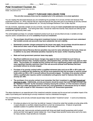 Annuity Purchase Disclosure Form