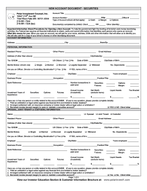 Polar Investment Counsel New Account Document