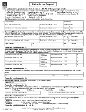 Policy Service Request Form