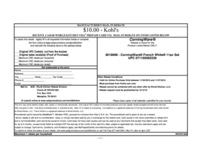 Kohl's CorningWare Mail-In Rebate Form