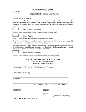 Financial Statements Request Form
