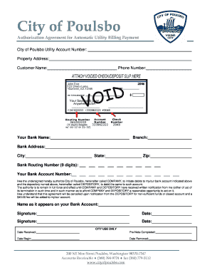 City of Poulsbo Automatic Utility Billing Payment Authorization