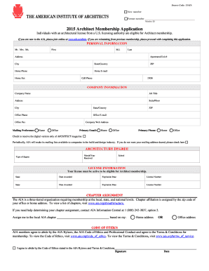 2015 Architect Membership Application