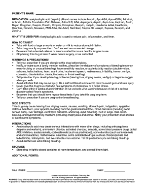 Patient Medication Guide for Acetylsalicylic Acid