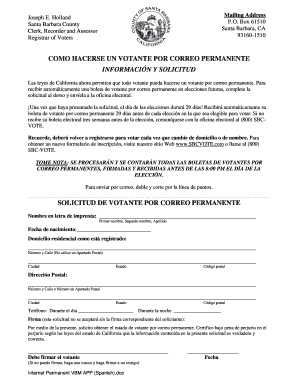 COMO HACERSE UN VOTANTE POR CORREO PERMANENTE