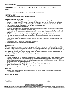 Patient Medication Guide for Captopril