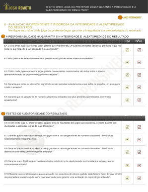 Formulário de Verificação da Integridade e Aleatoriedade do Jogo