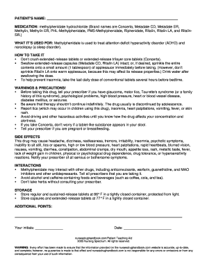 Methylphenidate Medication Guide