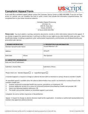 Complaint Appeal Form