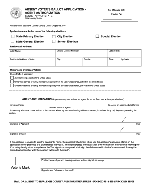 Absentee Voter Ballot Application