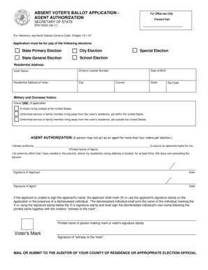 Absentee Voter Ballot Application
